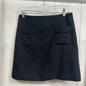 LOFT Black Mini Skirt with Front Flap Pockets